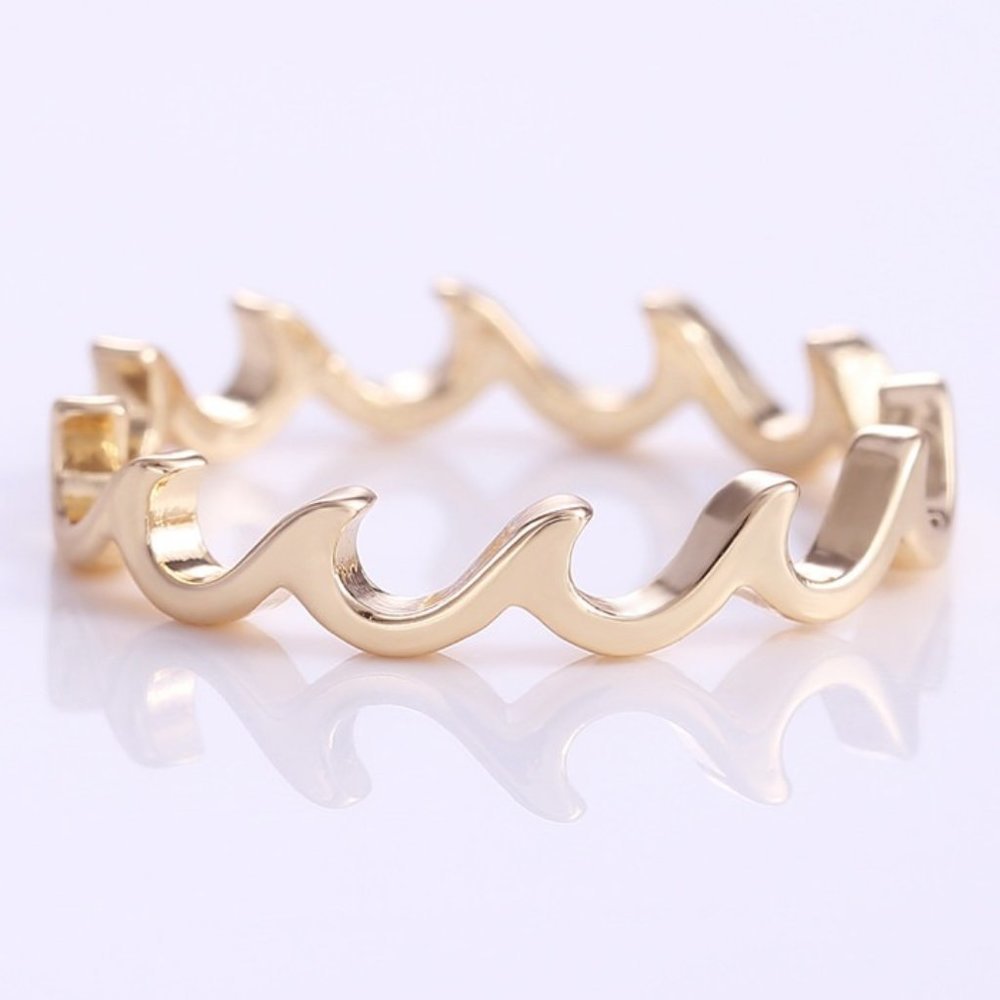 💥 Wave Fire Minimalist Simple Trendy Anillos Lovely Rings for Women, PD071